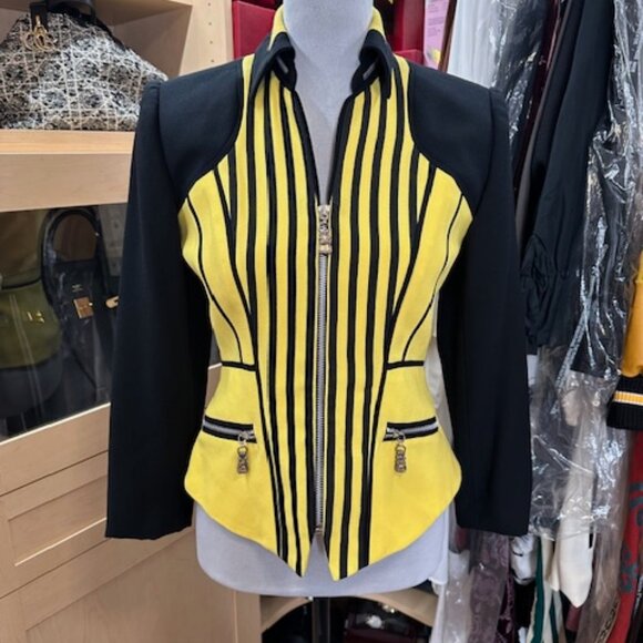 Alberto Makali Jackets & Blazers - Alberto Makali Striped Yellow/Black Size 2 Jacket